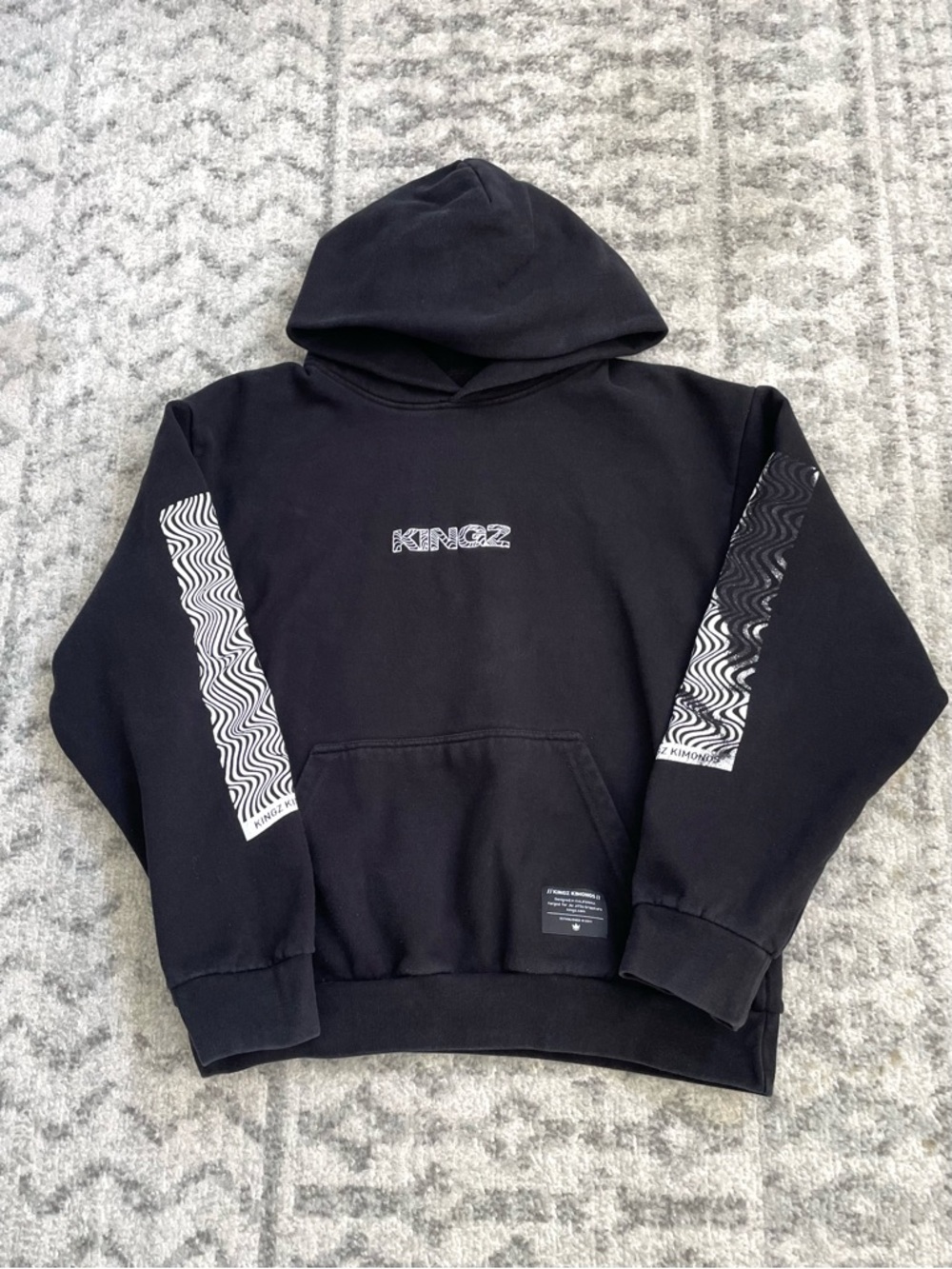 Kingz Kimonos Flow Hoodie‎ - Black - Size L (Oversized Boxy Fit) BJJ Lifestyle